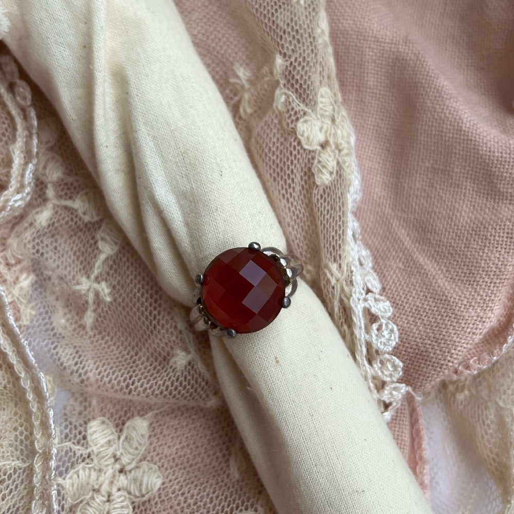 Orange Stone Statement Ring - image 1